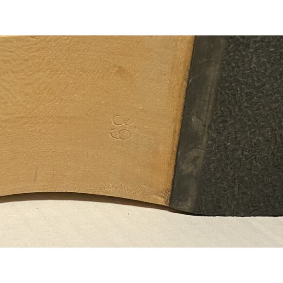 Swedish Hasbeens Peep Toe Clogs Sandals Women's Sz 39 Leather 8.5/9 Navy Blue - Picture 11 of 16